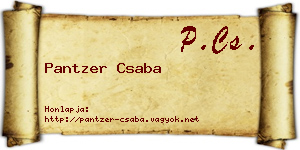 Pantzer Csaba névjegykártya